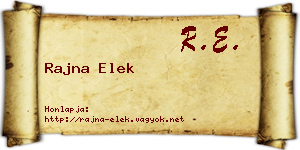 Rajna Elek névjegykártya